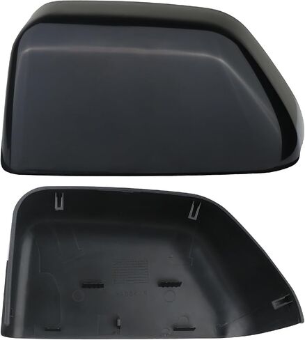 Black Paintable Tow Mirror Cover Cap | For 2017-2024 F250 F350 F450 F550 Super Duty Side by Side Accessories | LH Left Driver Side Exterior Plastic Rearview Top Half Door Mirror Cover in Saudi Arabia