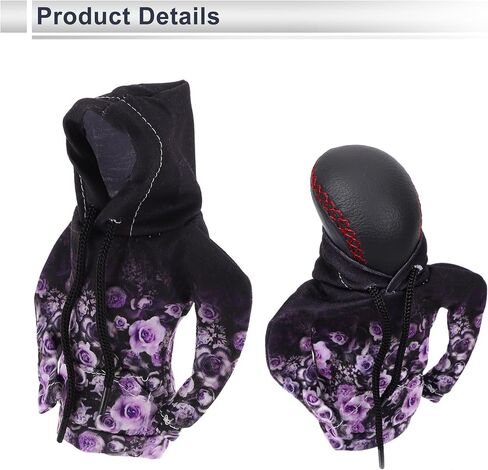 1 PC Universal Gear Shift Cover Cover Automotive Manual Stick Chifting Handle Grotector Flower Hoodie Style Black ، Purple Purple Purple in Saudi Arabia