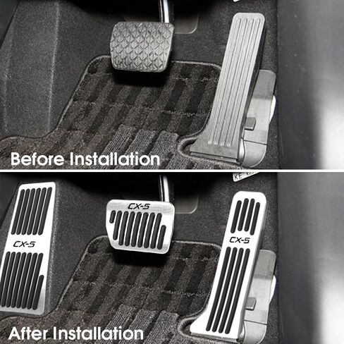 BOYOUS 3pcs Aluminum Non-Slip Performance nti-Slip No Drilling Foot Pedals Rest Pedal Accelerator Brake Pedal Cover For Mazda 2013-2025 CX-5（SILVER） in Saudi Arabia