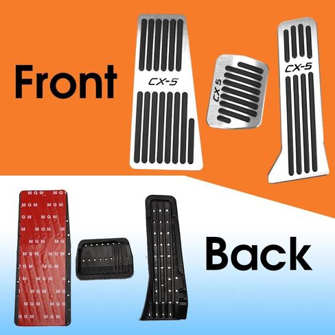 BOYOUS 3pcs Aluminum Non-Slip Performance nti-Slip No Drilling Foot Pedals Rest Pedal Accelerator Brake Pedal Cover For Mazda 2013-2025 CX-5（SILVER） in Saudi Arabia