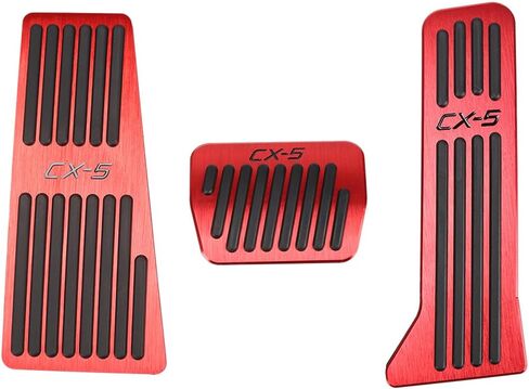 BOYOUS 3pcs Aluminum Non-Slip Performance nti-Slip No Drilling Foot Pedals Rest Pedal Accelerator Brake Pedal Cover For Mazda 2013-2025 CX-5（SILVER） in Saudi Arabia