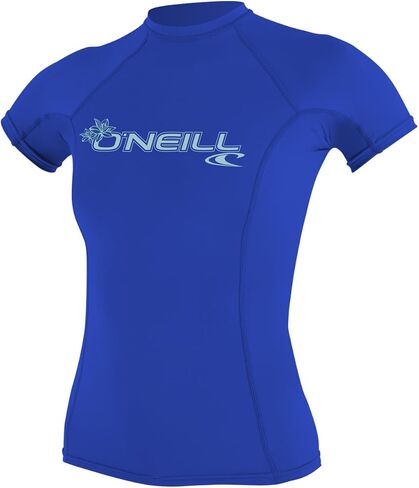 O'Neill Wetsuits Women's Basic Skins S/S Rash Guards, Tahitian Blue, X-Large in Kuwait