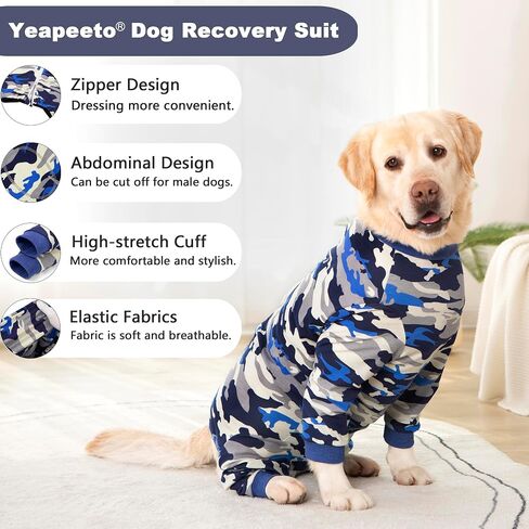 Dog Recovery Suit Full-Zipper After Post-Surgery Large Medium Dogs, Dog Bodysuit for Prevent Licking& Chewing Wounds Onesies Cone Alternative (Red, 4X-Large) in Saudi Arabia
