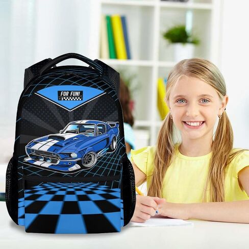 Car Backpack for School - 17 Inches Black Backpacks for Girls, Boys - Cool Bookbag for Highschool in Saudi Arabia