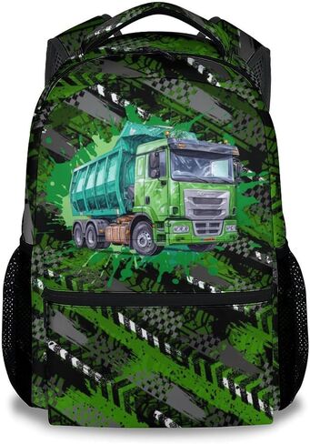 Kids Bookbag - Motorcycle Backpack for Boys - 17 Inch School Backpack for Primary Middle - Cool School Bag for Children in Kuwait