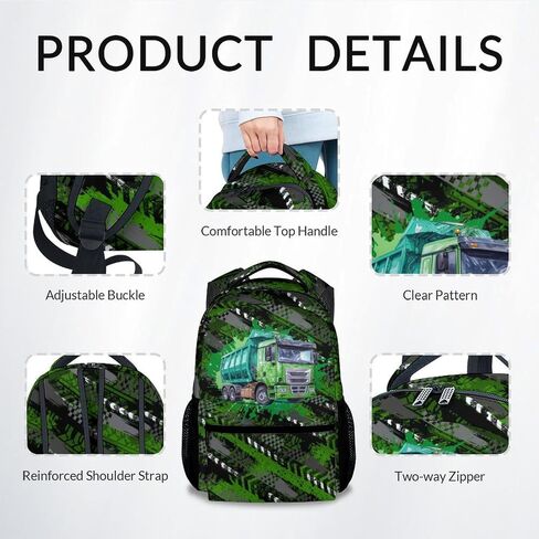 Kids Bookbag - Motorcycle Backpack for Boys - 17 Inch School Backpack for Primary Middle - Cool School Bag for Children in Kuwait