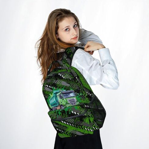 Kids Bookbag - Motorcycle Backpack for Boys - 17 Inch School Backpack for Primary Middle - Cool School Bag for Children in Kuwait