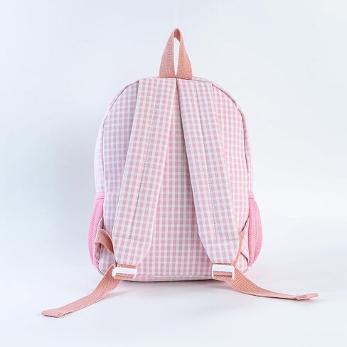MT World Daycare Backpack Personalized Seersucker Toddler Backpack مع اسم مطرز Blaid Toddler Bookbag Custom Baby Girls Basy Daycare for Birthday Gifts School خلال الليل (الوردي) in Kuwait