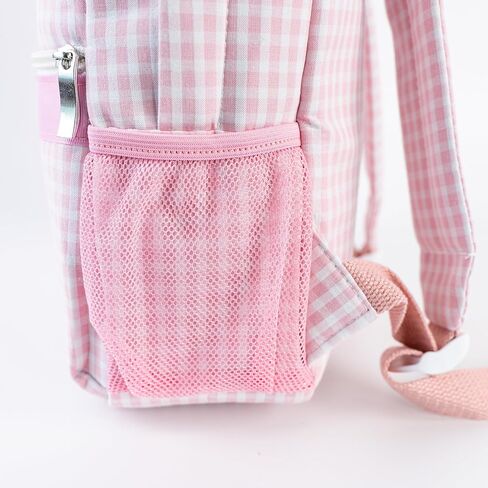 MT World Daycare Backpack Personalized Seersucker Toddler Backpack مع اسم مطرز Blaid Toddler Bookbag Custom Baby Girls Basy Daycare for Birthday Gifts School خلال الليل (الوردي) in Kuwait