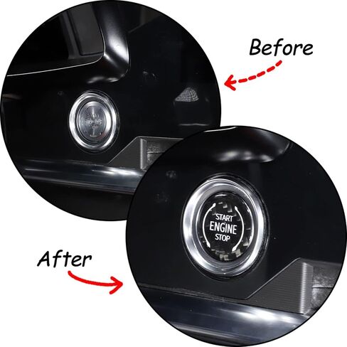 Car Engine Start Stop Button Switch Cover Trim Carbon Fiber Ignition Key Sticker Fit for Chevrolet Corvette C8 2020-2024 (Red carbon fiber) in Saudi Arabia