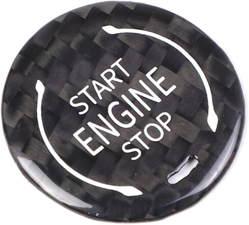 Car Engine Start Stop Button Switch Cover Trim Carbon Fiber Ignition Key Sticker Fit for Chevrolet Corvette C8 2020-2024 (Red carbon fiber) in Saudi Arabia