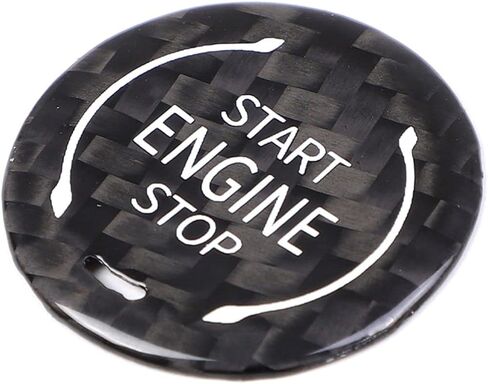 Car Engine Start Stop Button Switch Cover Trim Carbon Fiber Ignition Key Sticker Fit for Chevrolet Corvette C8 2020-2024 (Red carbon fiber) in Saudi Arabia