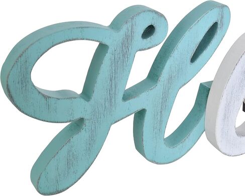 Rustic Wood Hola Sign Decorative Decorative Sign Word Decor ، Wooden Hola Word Sign FreeSting Block Letters Wall Word Word Words Decor ، Multicolored (Hola) in Kuwait