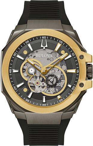 Bulova Marc Anthony Marquina Dial Black Silicone Strap Watch 46mm - 98a310 in Saudi Arabia