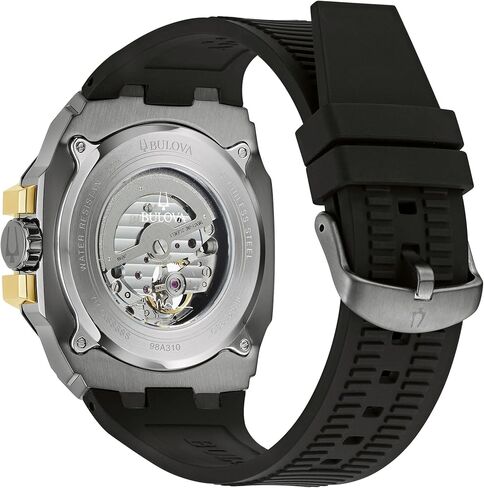 Bulova Marc Anthony Marquina Dial Black Silicone Strap Watch 46mm - 98a310 in Saudi Arabia