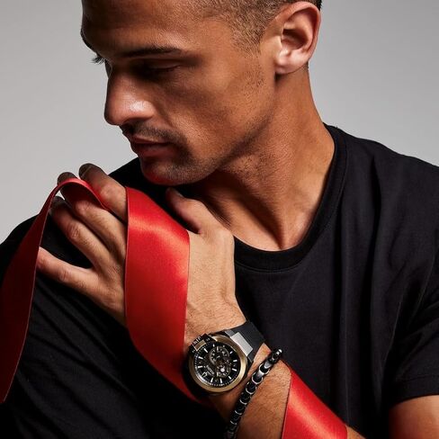 Bulova Marc Anthony Marquina Dial Black Silicone Strap Watch 46mm - 98a310 in Saudi Arabia