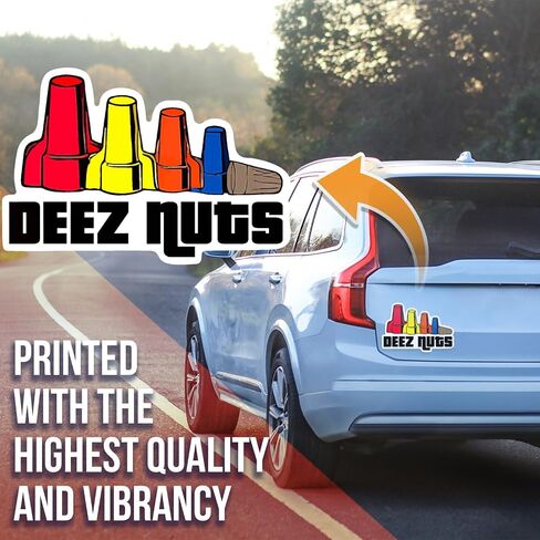 Deez Nutz Electrician Wire Caps Magnet - Funny Blue Collar Worker Gift for Men Women Trades Union - Car Truck Bumper Metal Surface Magnet - 5 Inches On Longest Side - Made in USA - AAMT0037 in Saudi Arabia