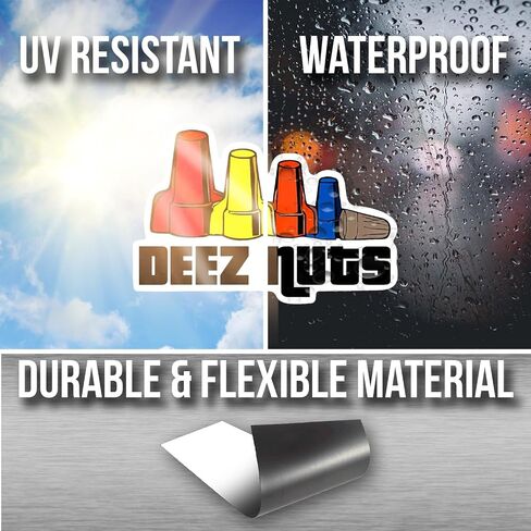 Deez Nutz Electrician Wire Caps Magnet - Funny Blue Collar Worker Gift for Men Women Trades Union - Car Truck Bumper Metal Surface Magnet - 5 Inches On Longest Side - Made in USA - AAMT0037 in Saudi Arabia