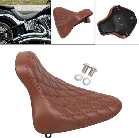 Driver Rider Solo Seat For Harley Fat Boy Night Train Heritage Softail FLSTN 2000-2007 FXST 2000-2005,White Stitch in Kuwait