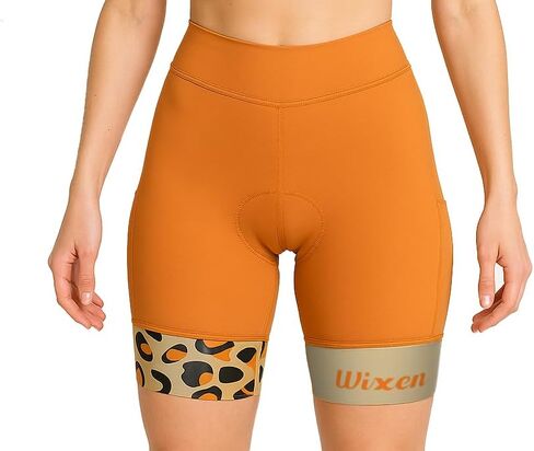 Wixen Women's 4D Padded Cycling Shorts with Pockets – High Waist, Moisture-Wicking Bike Underwear Shorts for Road Biking and Spinning – Fuchsia – 2XL in Kuwait