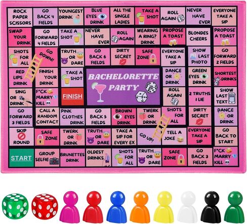 Drinking Games, Girls Night Rubber Mat Drinking Board Games for Adult, Funny Party Interactive Drinking Games for Girls Night, Bachelorette Party, Age 21+, 2-8 Players in Kuwait