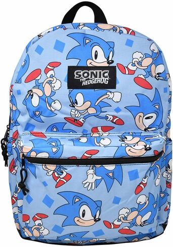 Sonic The Hedgehog Backpack - Large Sonic Backpack - 16" Book bag with Sonic All-over Design with Laptop Compartment in Saudi Arabia