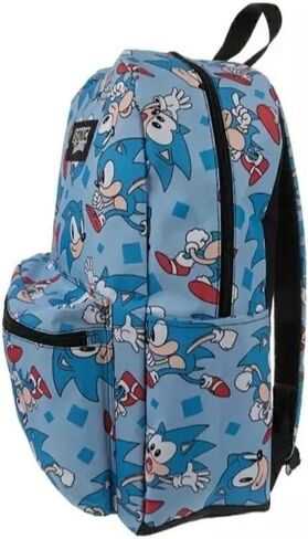 Sonic The Hedgehog Backpack - Large Sonic Backpack - 16" Book bag with Sonic All-over Design with Laptop Compartment in Saudi Arabia