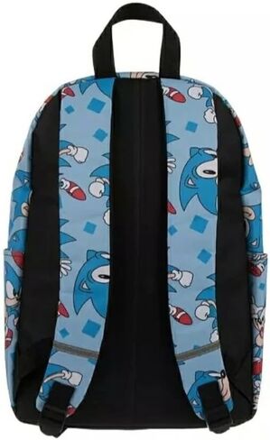 Sonic The Hedgehog Backpack - Large Sonic Backpack - 16" Book bag with Sonic All-over Design with Laptop Compartment in Saudi Arabia