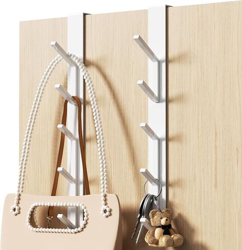 niffgaff 10 Hook Over The Door Hooks, Vertical Over The Door Towel Rack, Over Door Hook, Over The Door Hanger, for Towel and Clothes Hangers, Black, 2 Pack, 12.2" in Kuwait