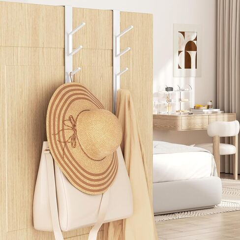 niffgaff 10 Hook Over The Door Hooks, Vertical Over The Door Towel Rack, Over Door Hook, Over The Door Hanger, for Towel and Clothes Hangers, Black, 2 Pack, 12.2" in Kuwait