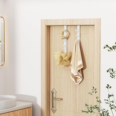 niffgaff 10 Hook Over The Door Hooks, Vertical Over The Door Towel Rack, Over Door Hook, Over The Door Hanger, for Towel and Clothes Hangers, Black, 2 Pack, 12.2" in Kuwait
