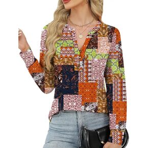 Rapbin Womens V Neck Long Sleeve Button Down Tunic Blouses Fall Fashion 2025 Dressy Casual Pleated Tops for Leggings in Saudi Arabia