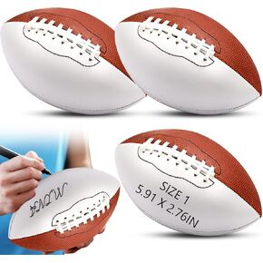 Jenaai 3 قطع كرة قدم كبيرة الحجم، لوحات بيضاء فارغة مزدوجة الجوانب، كرة قدم صغيرة في توقيع مخصص لكرة القدم من أجل لعبة الرجبي الكأس الزفاف، رمي الرباط in Kuwait