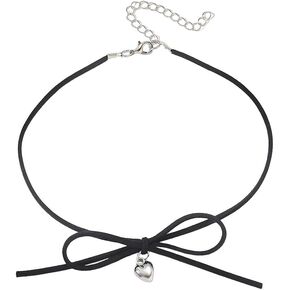 DTJA VINTAGE HEART BOWKNOT VELVET DCHOKER NETLACE for Women Gothic Ribbon Bow Love Love Charms Nealble Stail Associed Accessories Crovies Christmeen Cosplay Party Jewelry Gift in Kuwait