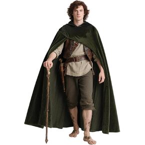 Joukavor Medieval Cloak with Hood Renaissance Cape Halloween Hobbit Costume in Kuwait