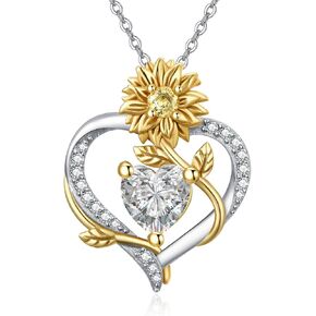 Birthstone عباد الشمس قلادة للنساء 925 الجنيه الاسترليني الفضة مجوهرات عباد الشمس المجوهر in Saudi Arabia