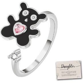 Lotus Rings for Teen Girls - to My Daughter on Your Birthday Day - Anxiety Ring for Women - Sterling Silver Spinner Ring Open Adjustable Ring for Birthday Gifts for Teen Girls in Saudi Arabia