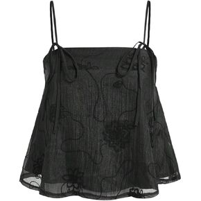 SOLY HUX Women's Spaghetti Strap Bow Tie Flowy Camisole Sleeveless Boho Crop Cami Tops Vacation Outfits in Saudi Arabia