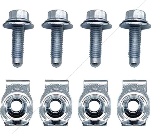 PartsFlow 4pcs Silver Front Bumper Outer Bracket Bolt U-nut Set For 2011-2016 Ford F250 F350 F450 F550 Super Duty Trucks - Bolt Set - Hardware - Automotive Repair and Maintenance in Saudi Arabia