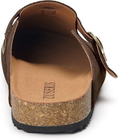 ZUSERIS Women's Suede Clogs Leather Mules Cork Footbed Potato Shoes Comfort Slip on Sandals with Arch Support in Saudi Arabia