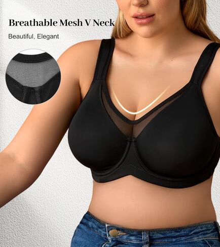 Minimizer Bras for Women Full Coverage Womens T-Shirt Unlined Bra with Underwire for Heavy Breast in Saudi Arabia