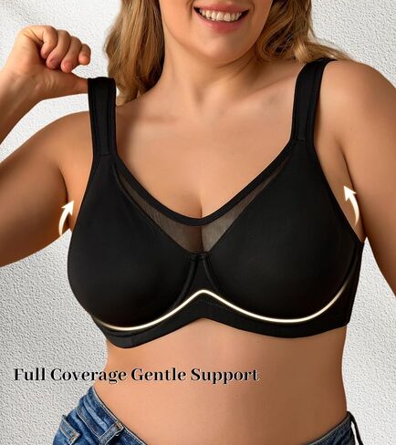 Minimizer Bras for Women Full Coverage Womens T-Shirt Unlined Bra with Underwire for Heavy Breast in Saudi Arabia