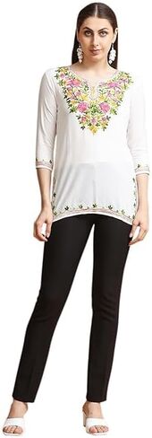 القطن النسائي القصيرة Kurti I التطريز Short Kurti للبنات غير الرسمية in Saudi Arabia