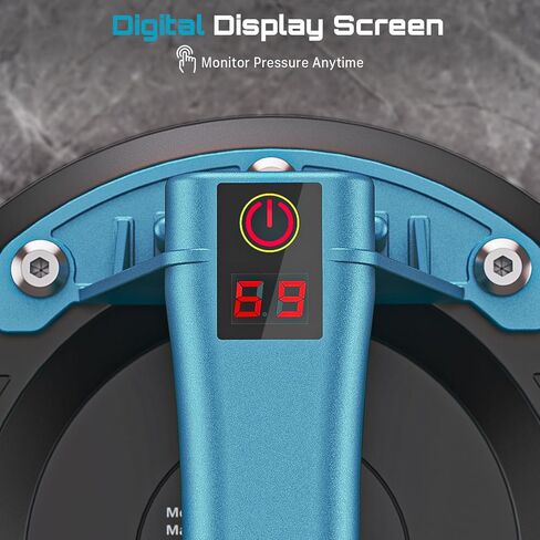 رافع أكواب شفط زجاجية كهربائية من سيسي مع بطاريتين، أداة شفط بلاط 8 بوصة، أكواب شفط كهربائية شديدة التحمل بسعة 600 رطل لرفع الزجاج الكبير والبلاط والمعادن والأثاث (عبوة واحدة) in Kuwait