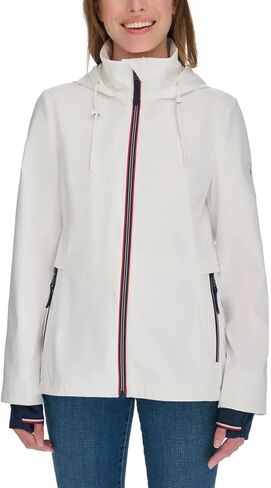 Tommy Hilfiger Women’s Lightweight Stand Collar Windbreaker (Navy,Large) in Kuwait