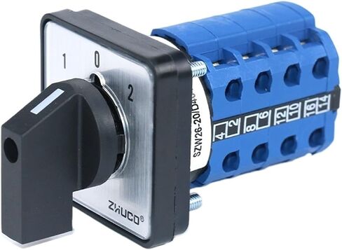 1pcs SZW26/LW26-20 Ui 660V 20A 16 Terminals 1-0-2 4 Phase 64X64 48X48Mm Panel Mount Universal Rotary Knob Cam Changeover Switch(D404.4 1 0 2 64X64mm) in Saudi Arabia