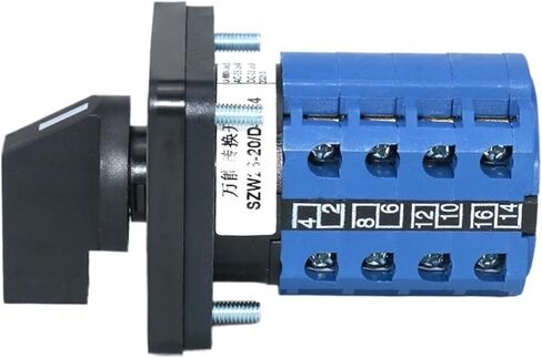 1pcs SZW26/LW26-20/D404.4 ON Off ON 20A 4Pole 16 Terminals 64X64/48X48 Mm Panel Electric Reversing Cam Changeover Rotary Switch(D404.4 ON Off ON 48) in Kuwait