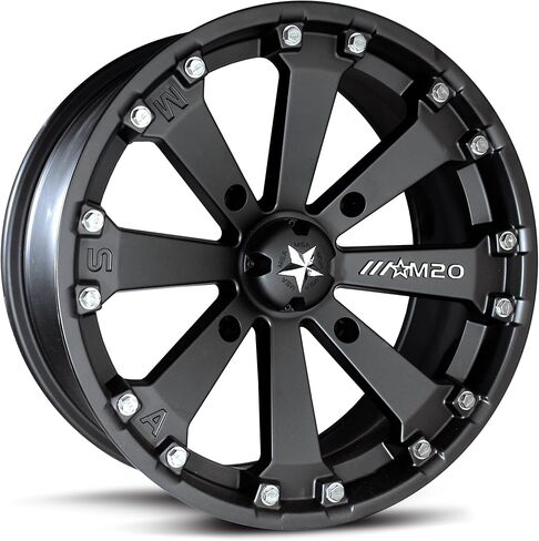 M20 Kore Satin Black Wheel with Flat Finish and Chromium (hexavalent compounds) (14 x 7. inches /4 x 156 mm, 0 mm Offset) in Saudi Arabia
