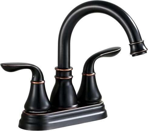 Derengge Two-Handle Oil Rubbed Bronze Bathroom Faucet with Pop up Drain,360° Swiwel Spout Bathroom Sink Faucet,045-FS NB in Kuwait