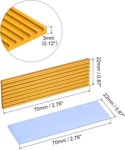 MECCANIXITY 1 Pack M.2 2280 Nvme SSD Heatsink Cooler Alloy Aluminum Heat Sink with Mounting Screws Screwdriver Kit,1mm,1.5mm Thermal Pad, for PC Laptop, Silver Tone in Saudi Arabia